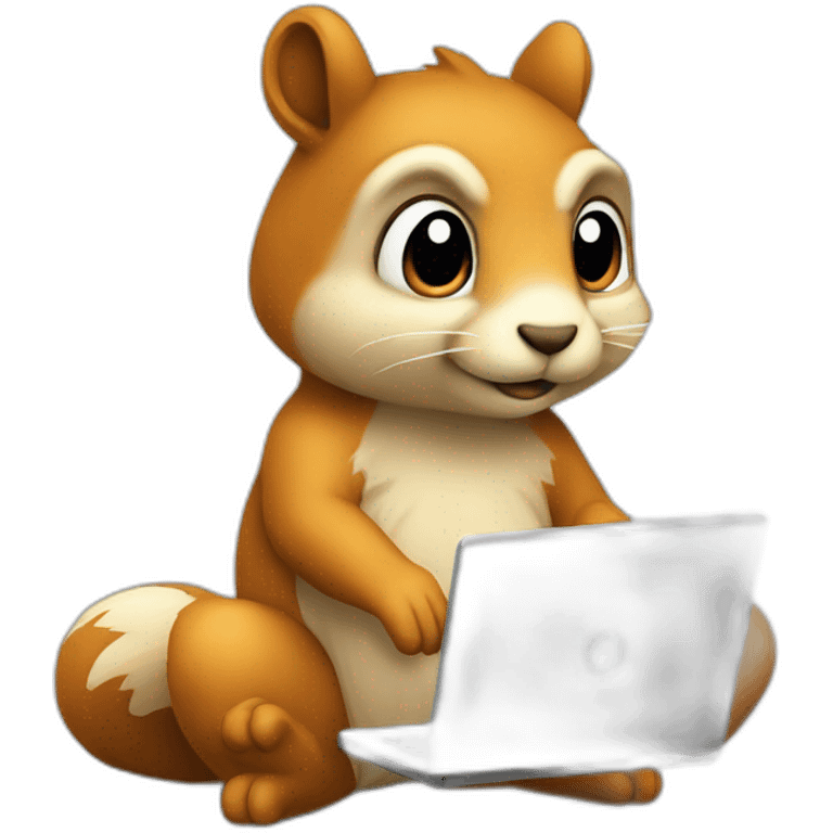 squirell coding on pc emoji