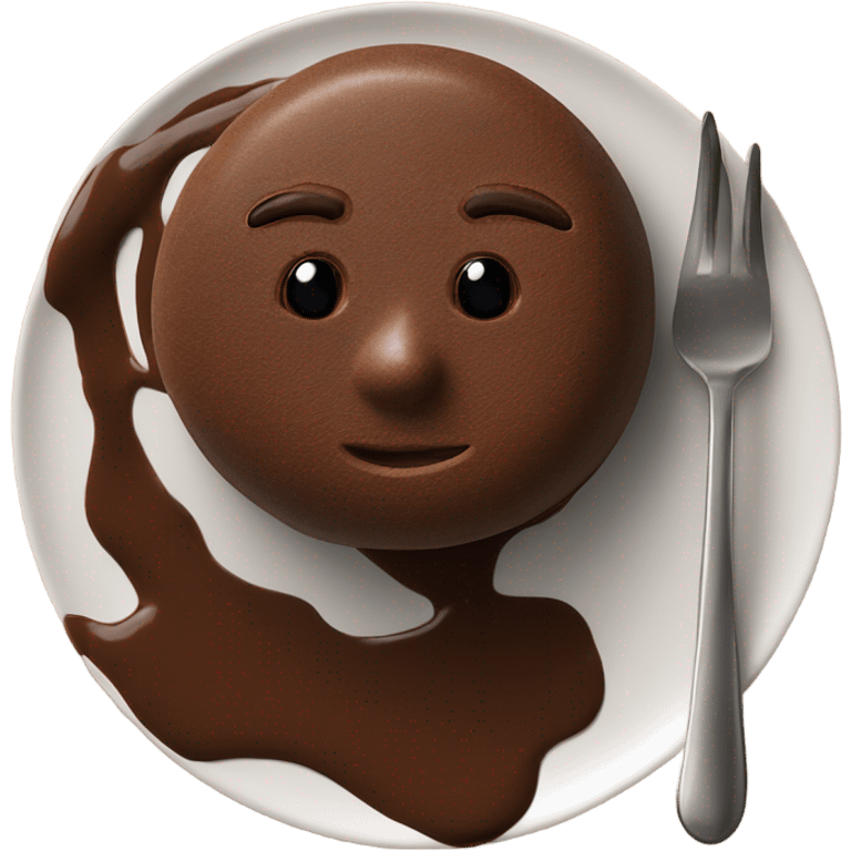 chocolate quenelle on plate emoji