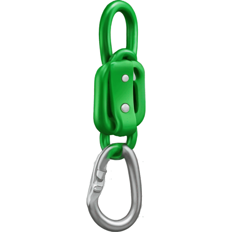 climbing carabiner realistic green  emoji