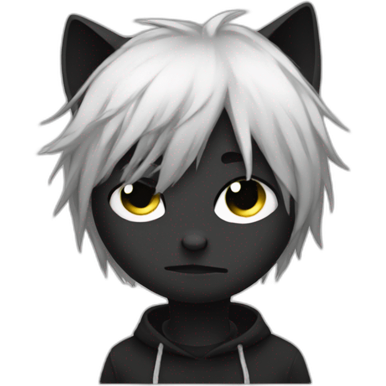 emo cat boy sad emoji