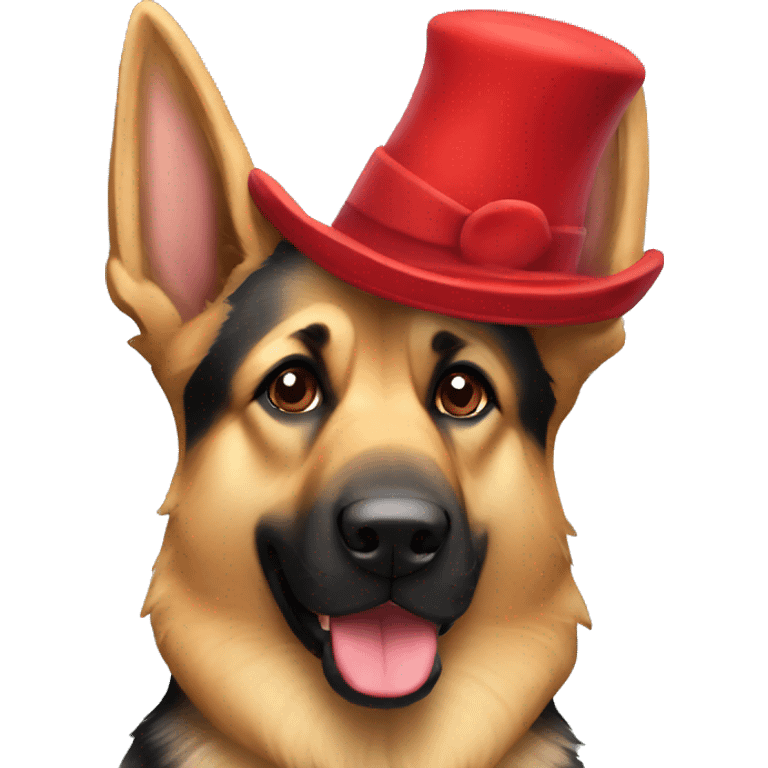 German Shepard with red hat  emoji