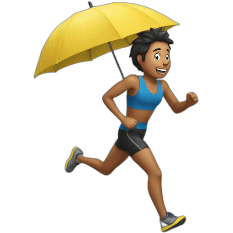 Running in rain emoji