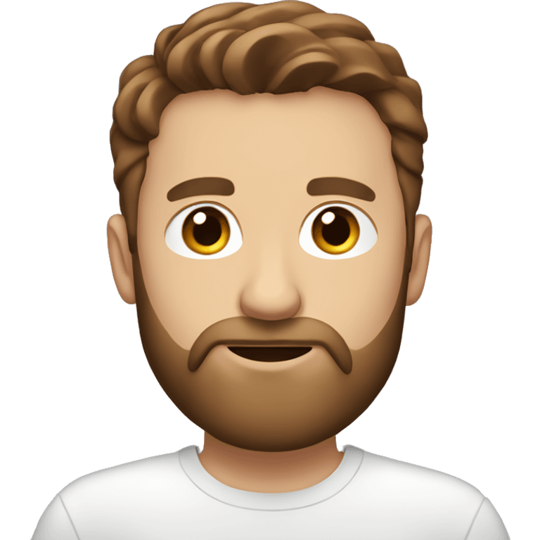 Short brown hair handsome white man, with beard on laptop emoji