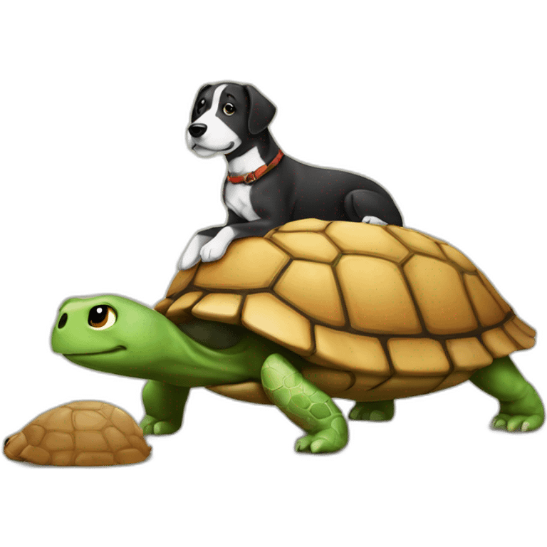 Chien sur une tortue emoji