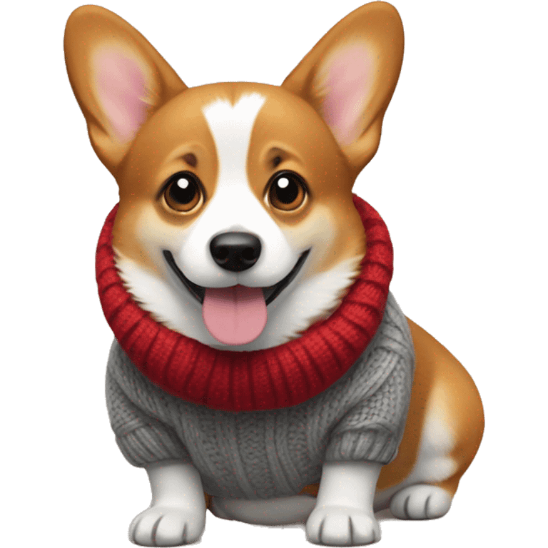 Corgi in sweater emoji