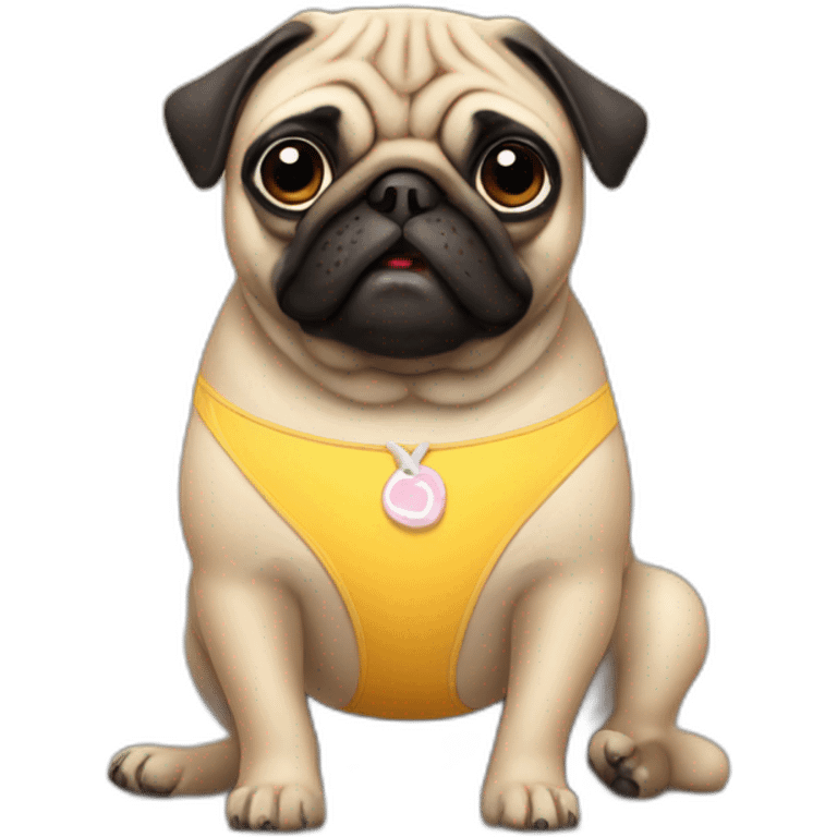 Sexxy pug in swimsuit emoji