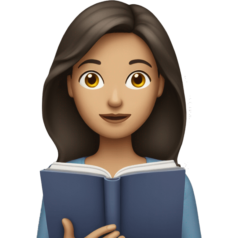 Brunette woman reading  emoji