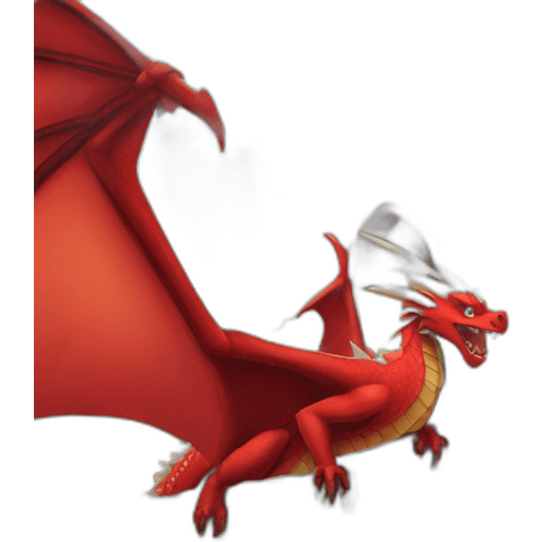 Red Dragon in castle tower emoji