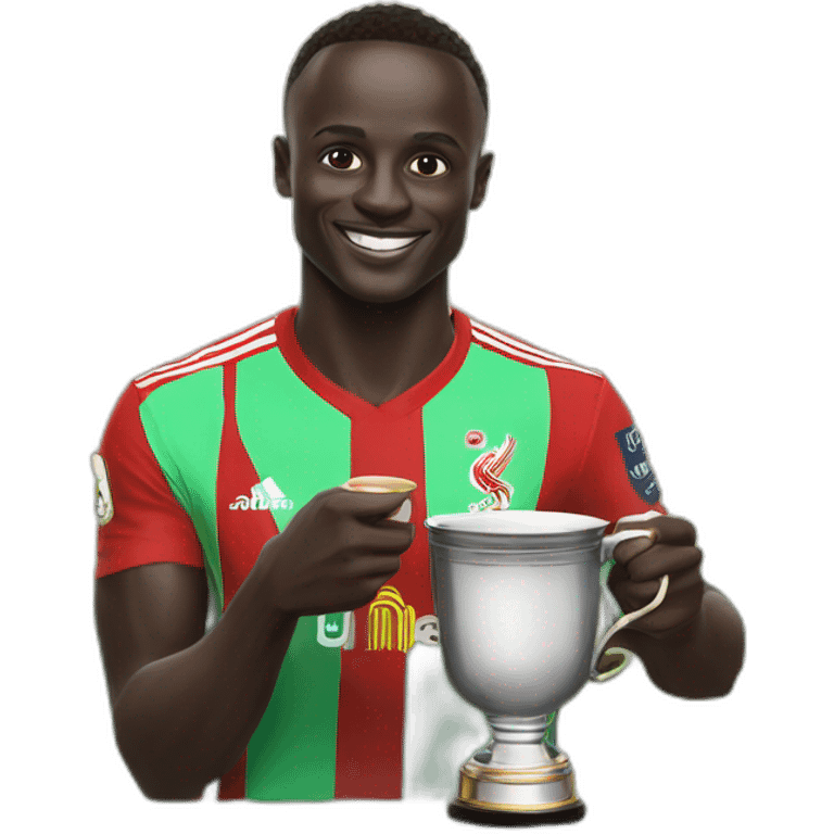 Sadio Mané holding a cup emoji