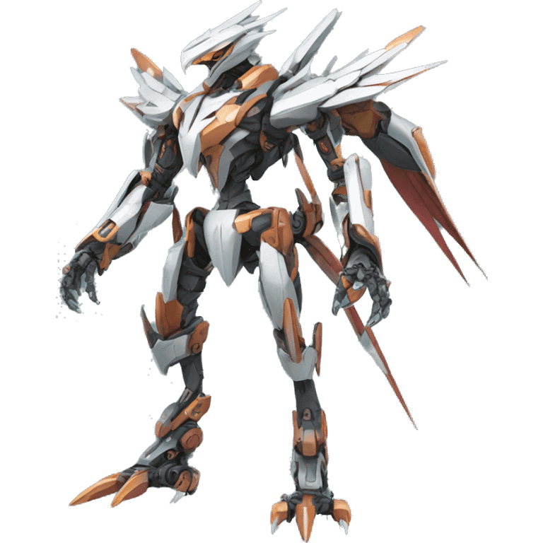 a futuristic mechanical spiky Medabot-raptor-dragon-mecha full body emoji