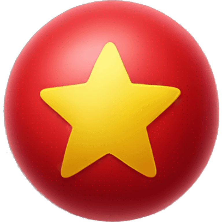 Red bouncy ball with a yellow star in the middle  emoji