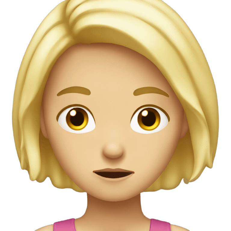 Blonde Girl with hands on head frowning  emoji