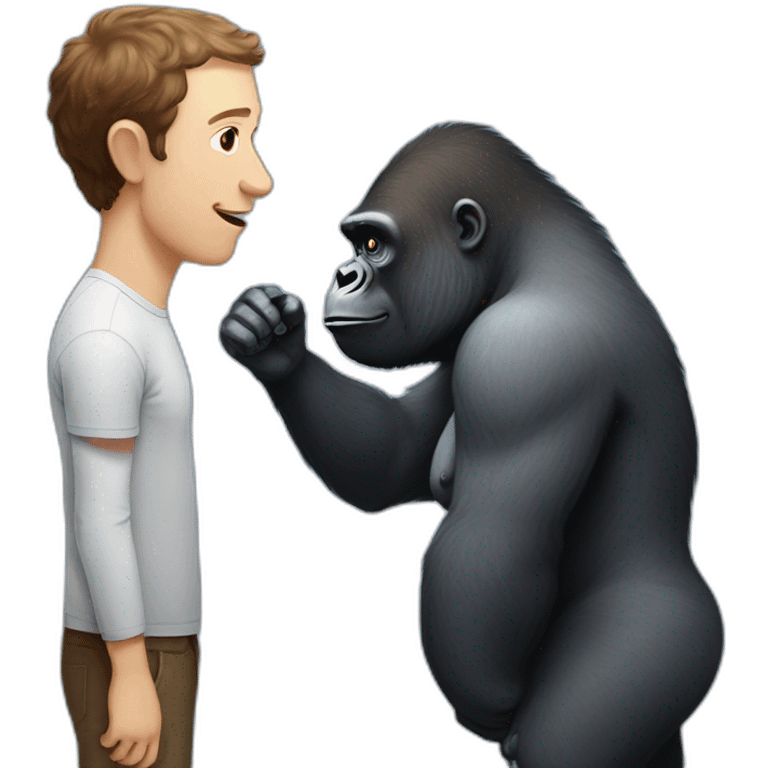 Gorilla meeting Mark Zuckerberg emoji