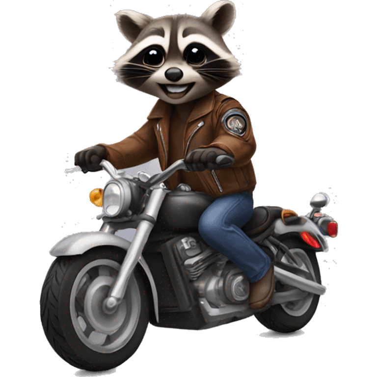 Raccoon on motorcycle  emoji