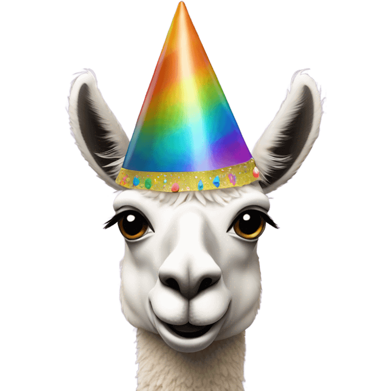 llama wearing party hat emoji