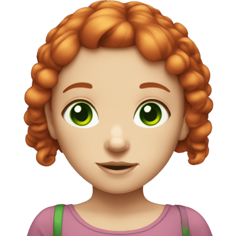 Little girl with red hair green eyes 2 buns and fair skin emoji