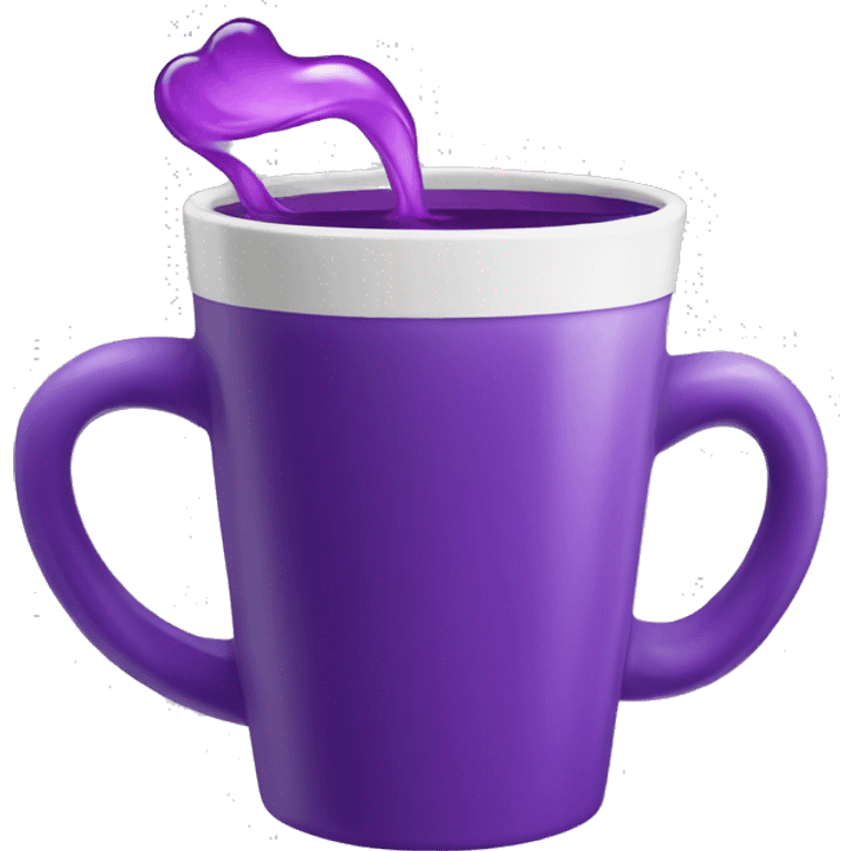 Sipping purple into a cup emoji