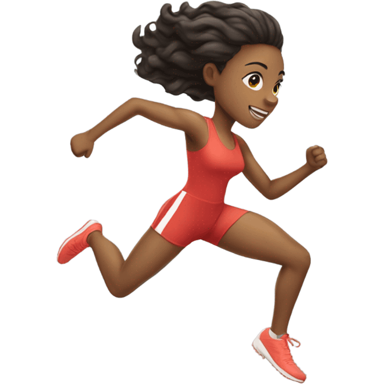 Light skin sprinting, girl emoji