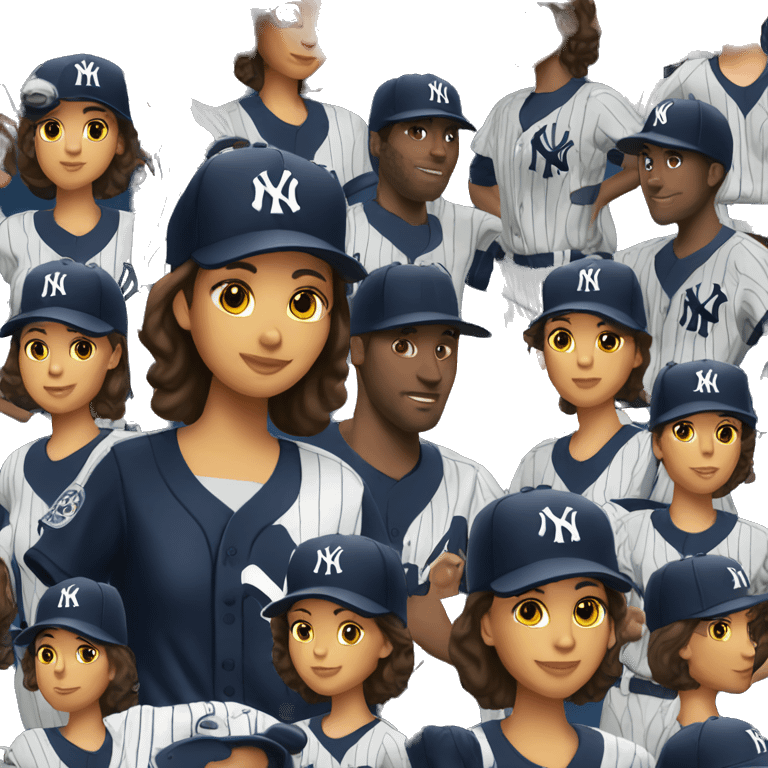 Brunette lady Yankees jersey  emoji