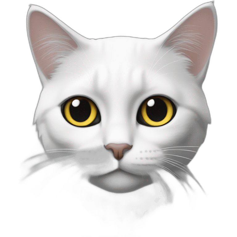 Un chat noir et blanc gros emoji