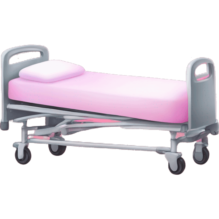 Pink ombre hospital bed with glitter emoji