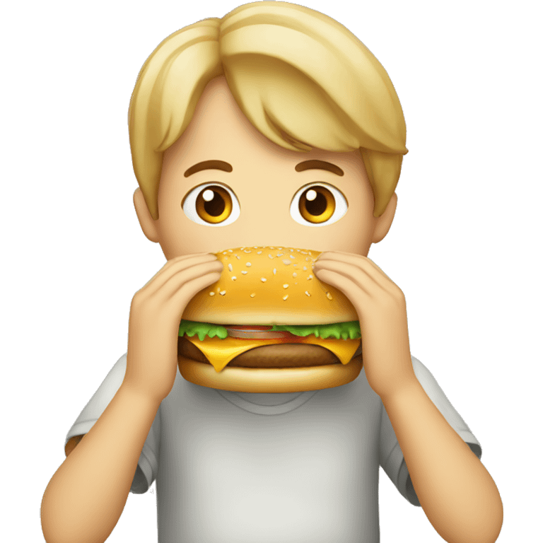 a person eating a hamburger emoji