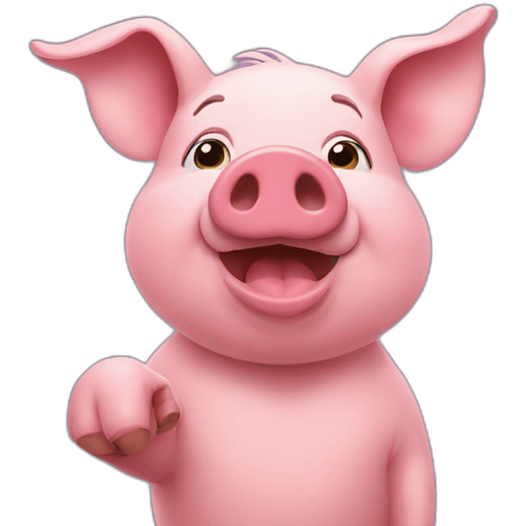 the pig salutes emoji