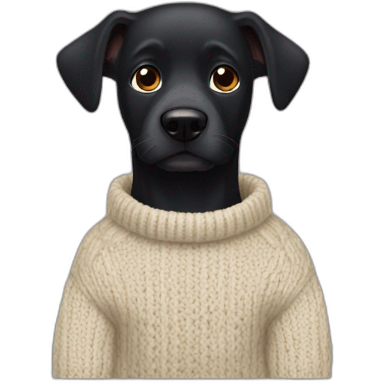 black dog in a sweater emoji