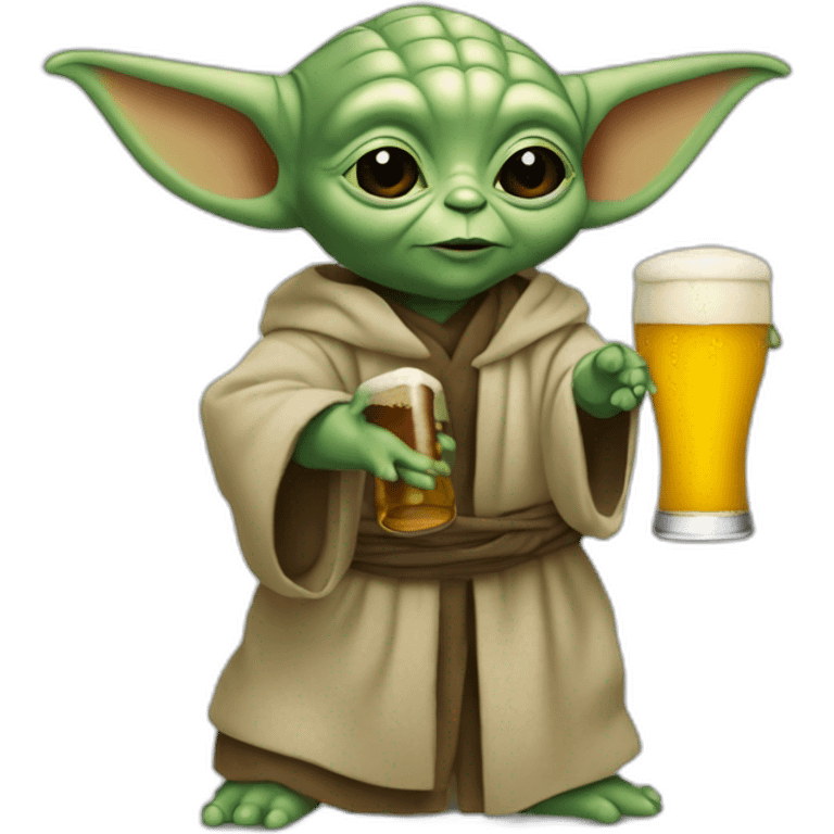 Bébé yoda qui boit un bière  emoji