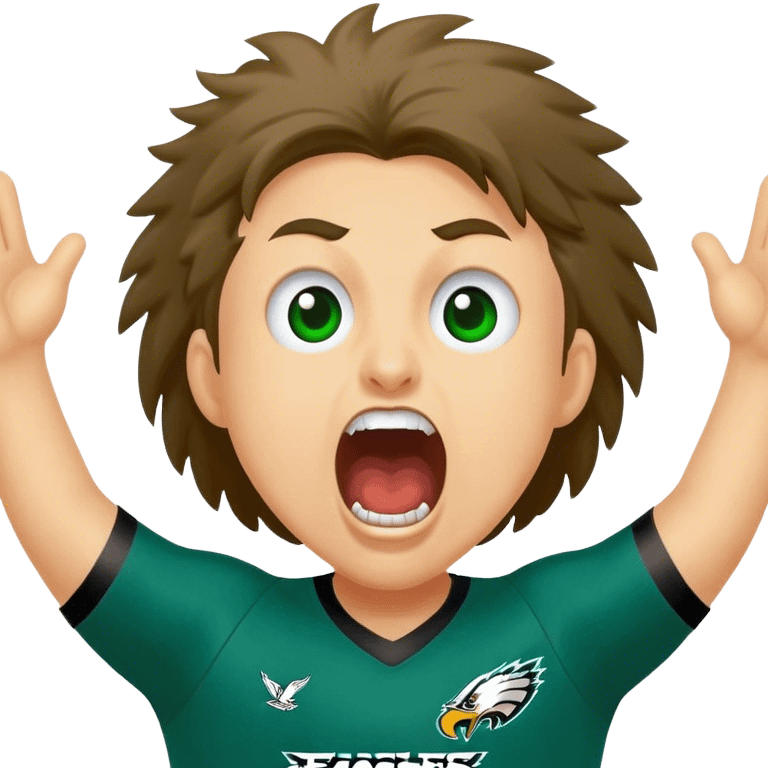 Eagles fan screaming go birds emoji