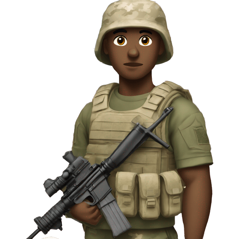 White marine in cammies holding a m16 emoji