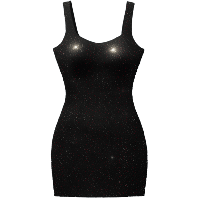 sparkly short black bodycon dress floating in the air emoji