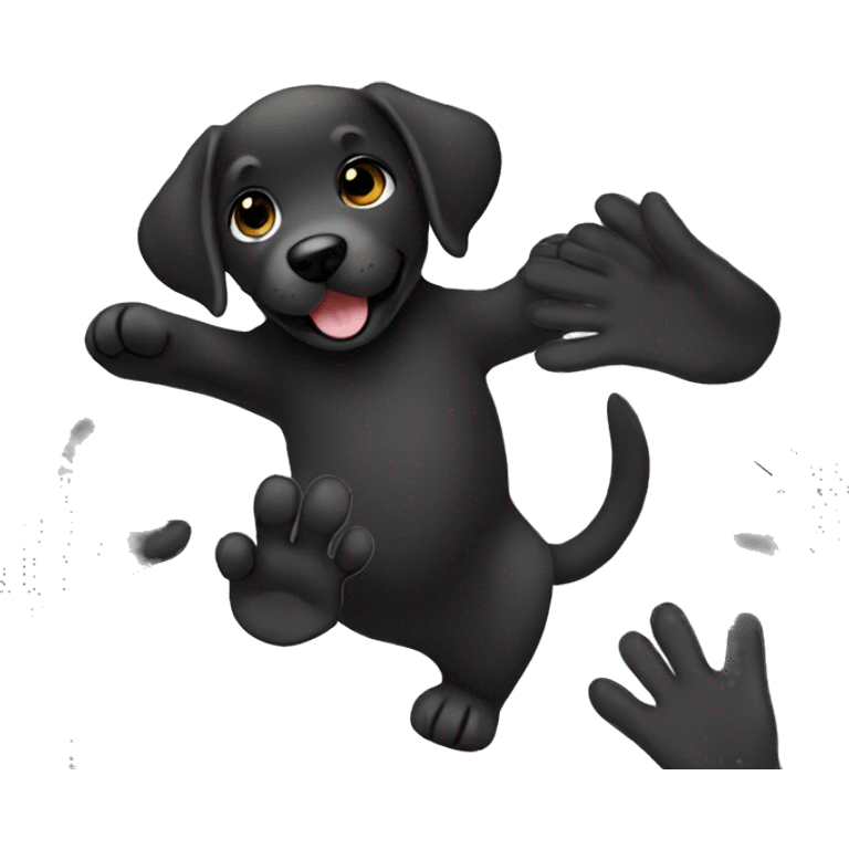 black labrador puppy high five emoji