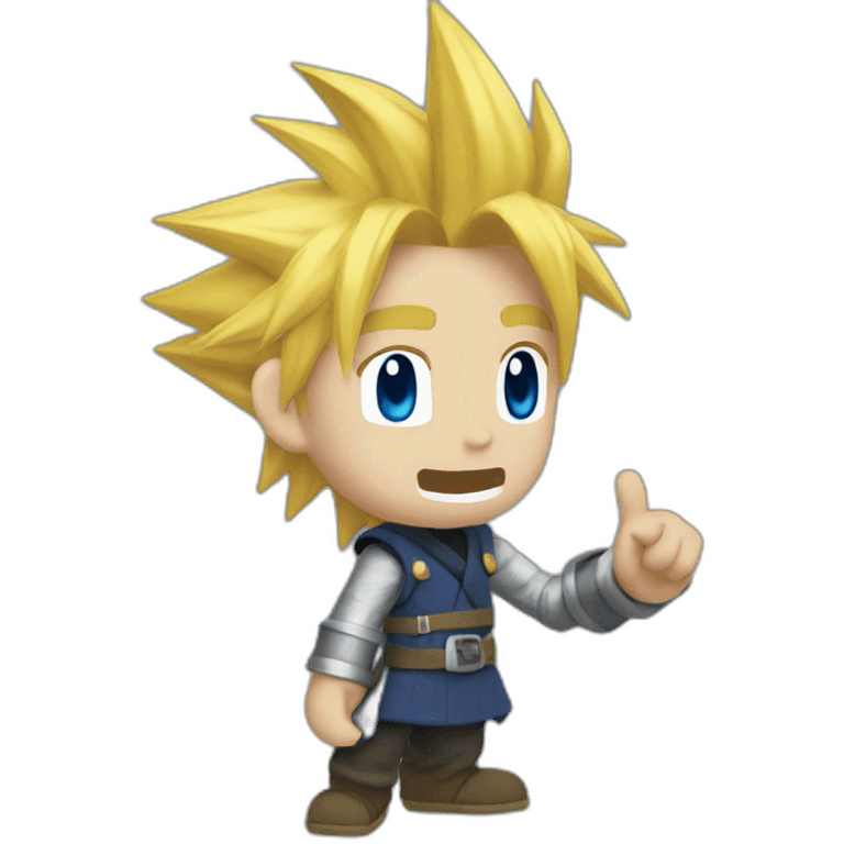 cloud strife waving emoji