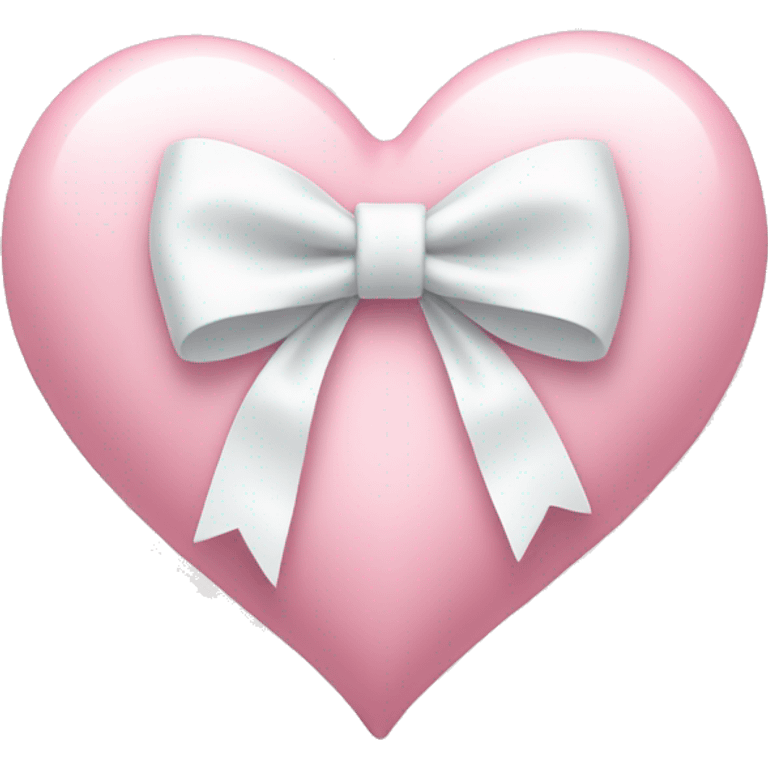 Pastel pink heart with white bow emoji