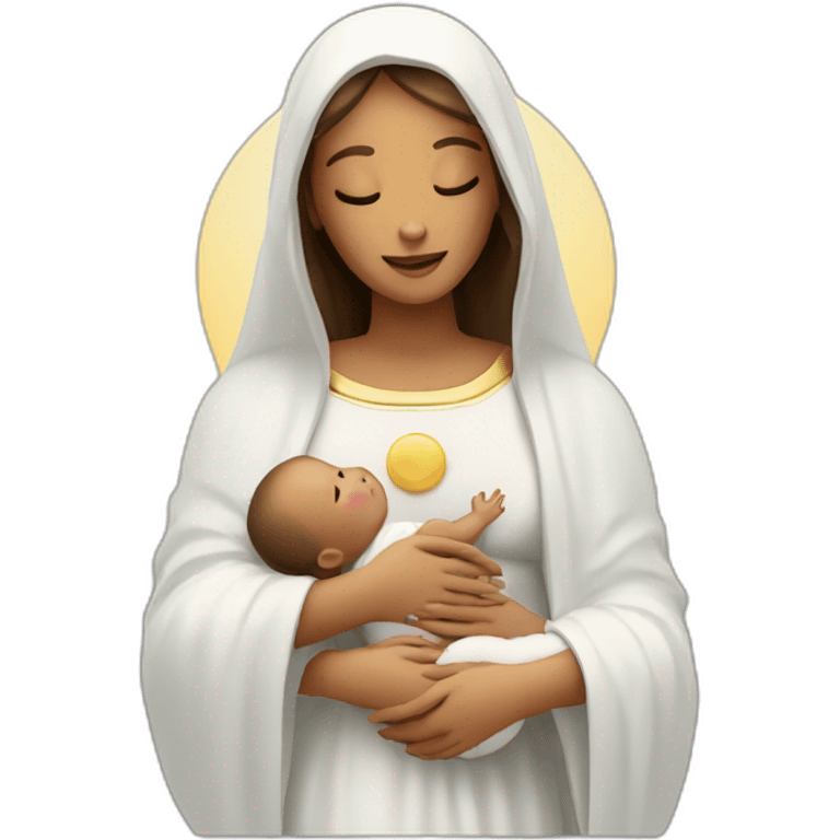 holy Mary with baby Jesus emoji