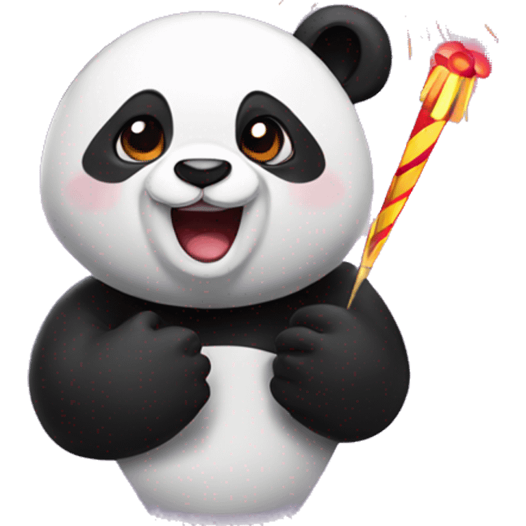 Panda with fireworks emoji