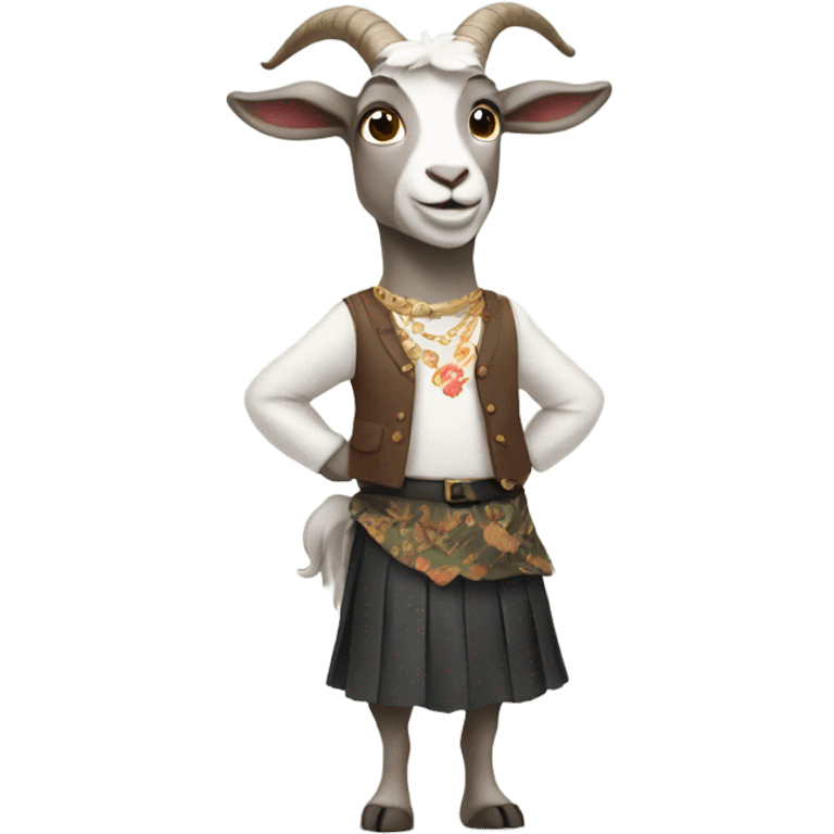 A goat wearin a skirt  emoji