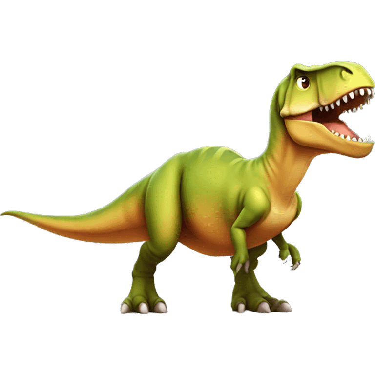 t rex with a top  emoji