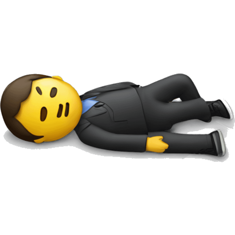 person lies on floor in city emoji