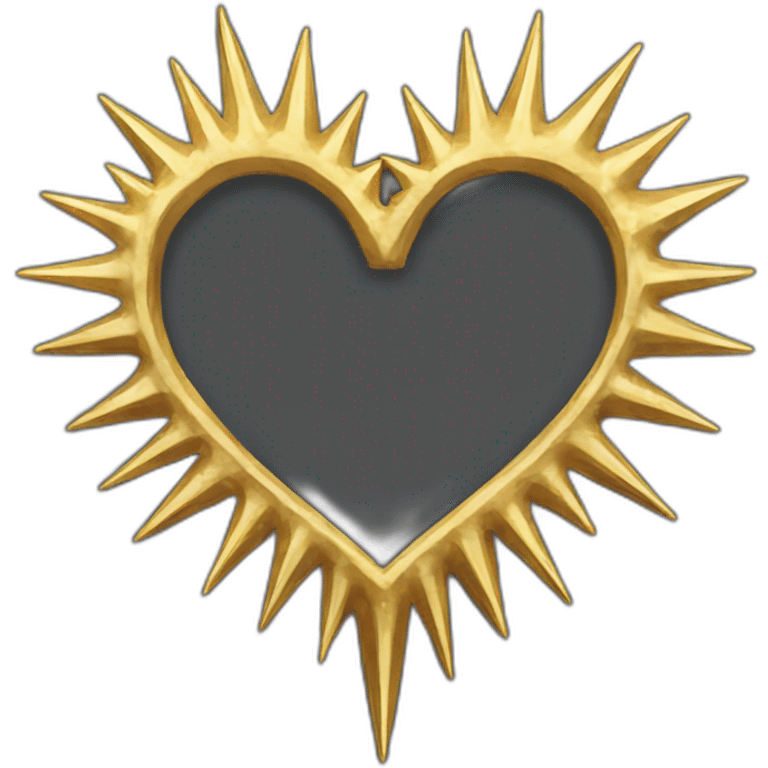 Gold spiky heart frame goth style emoji