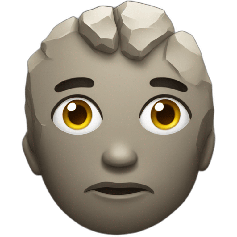 Rock with human face emoji