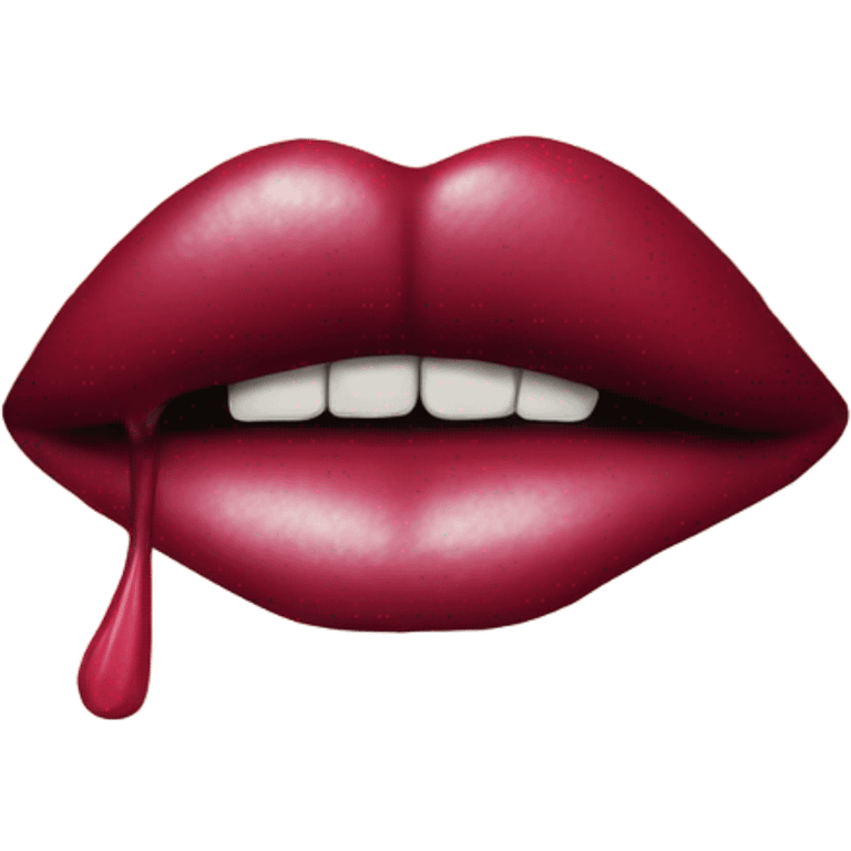 Lipstick kiss print emoji