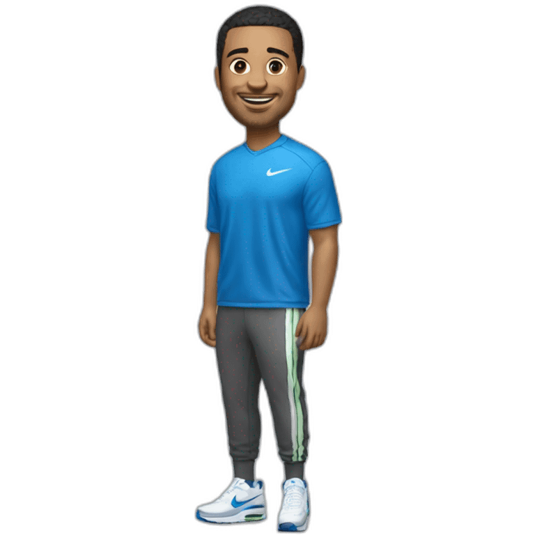 tony motana avec une tenue nike et une paire d'air max emoji