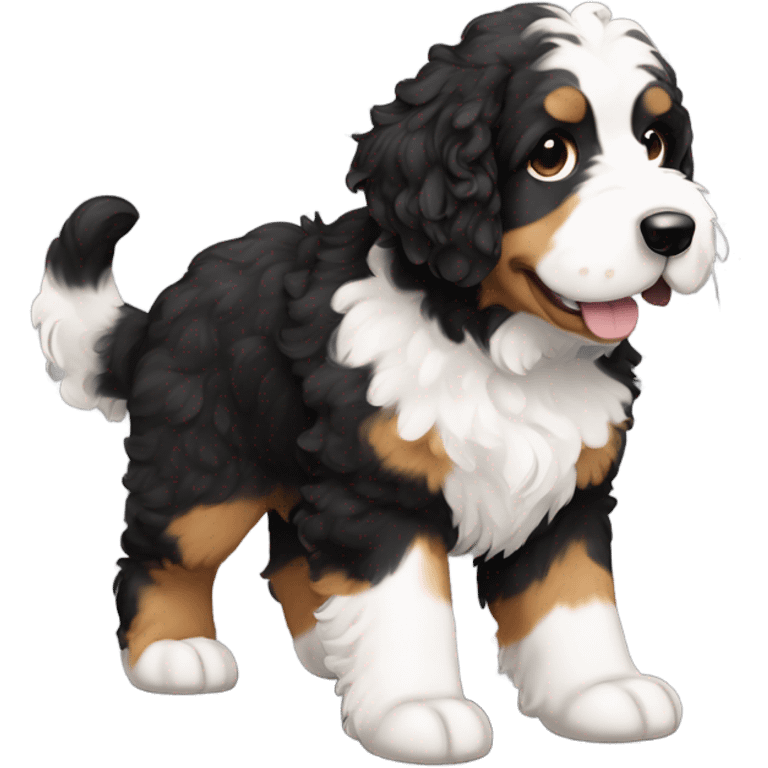 Bernedoodle tri color emoji