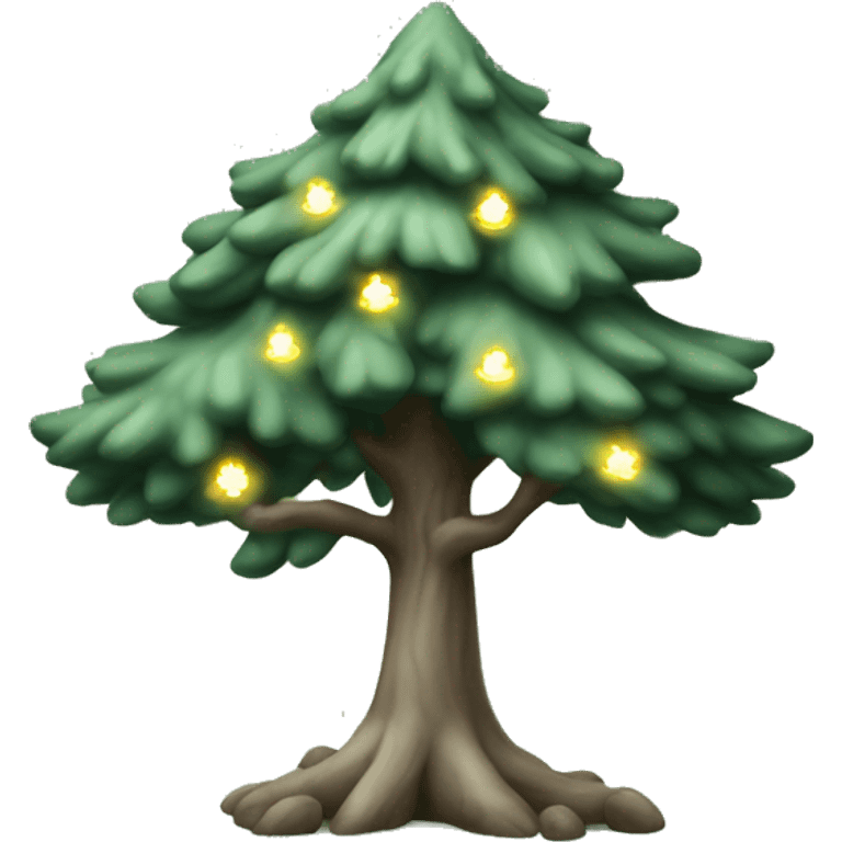 Sage green pine tree with chain lights  emoji