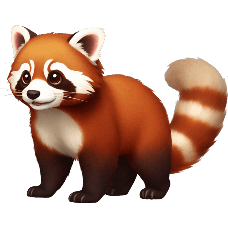 Red Panda-ferret-hybrid full body emoji