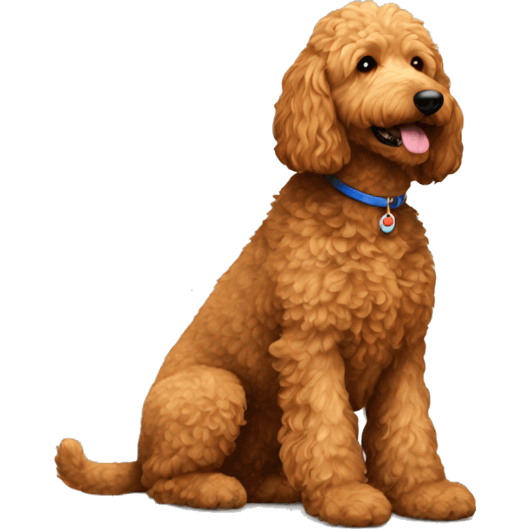 brown golden doodle laying down emoji