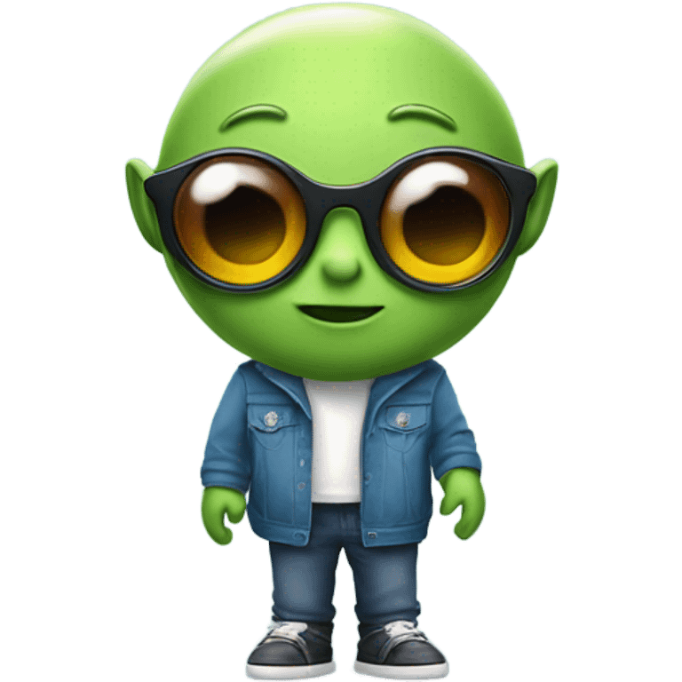 cute alien with sunglasses emoji