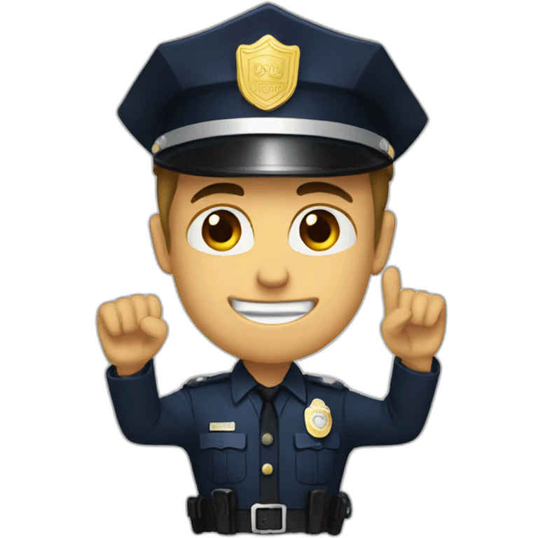 Police man hands uo emoji